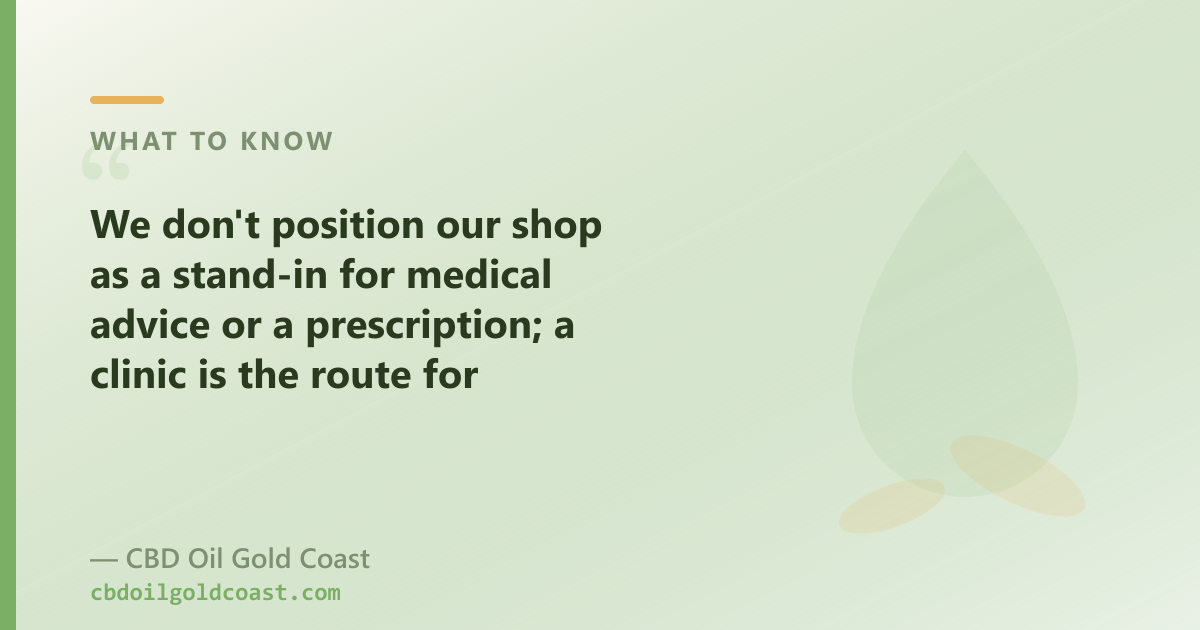Australian Access Clinics is a clinic for prescription medical cannabis; OTC CBD oil is a different product