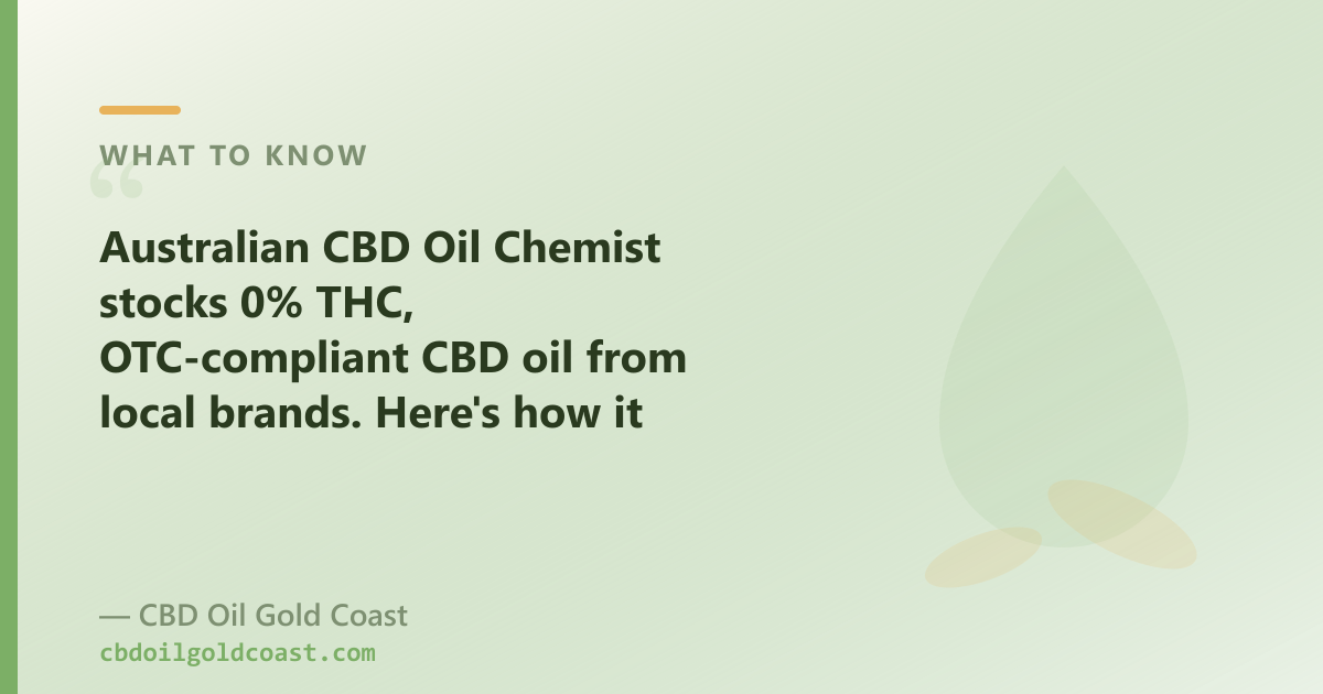 Australian CBD Oil Chemist stocks 0% THC oils; our range adds full-spectrum, CBG, CBN and pet oils