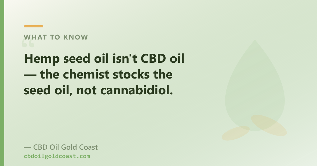 Hemp seed oil is not CBD oil