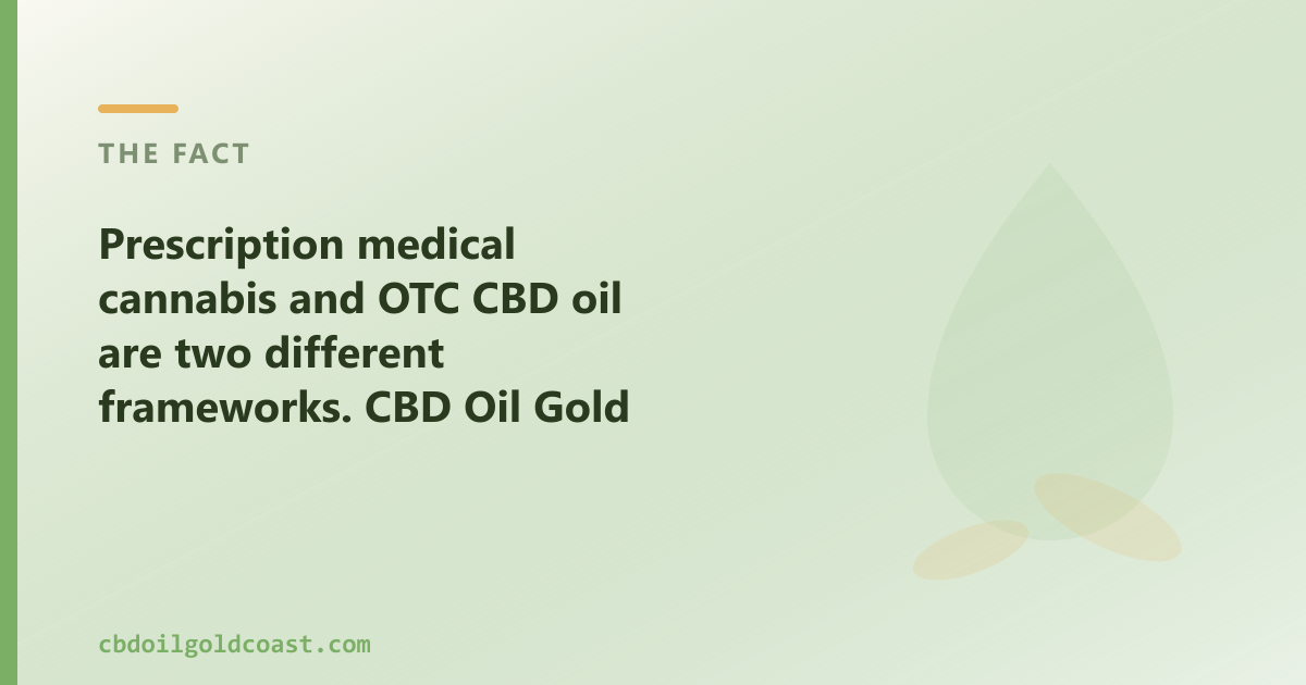 Prescription medical cannabis and OTC CBD oil are two different routes, for different needs