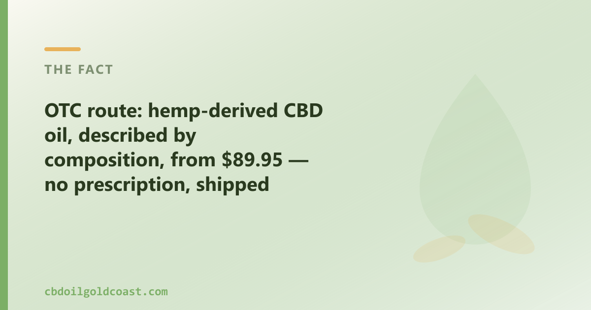 CBD Oil Gold Coast ships over-the-counter CBD oil across QLD, no prescription