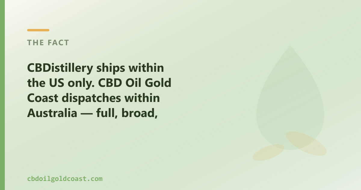 CBDistillery is oils-plus-edibles; our range is oils — full, broad, CBG, CBN and pet