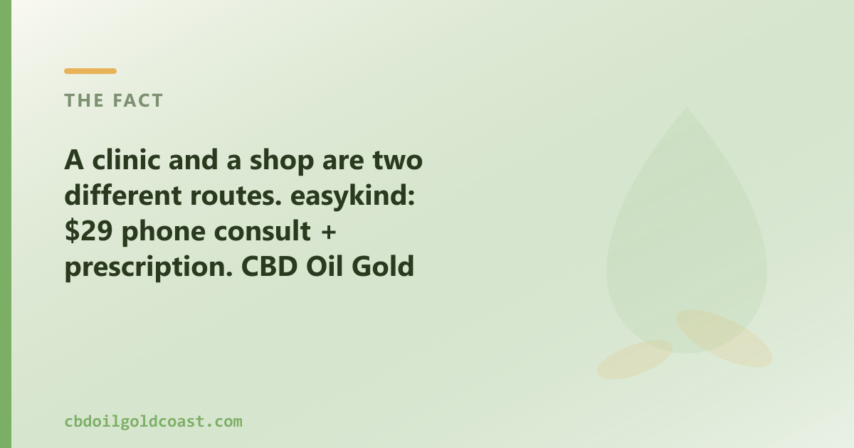 A prescription clinic and an OTC CBD oil shop are two different routes
