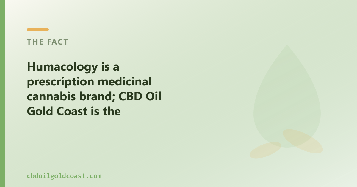 Humacology is a prescription brand; CBD Oil Gold Coast is the over-the-counter option for Gold Coast