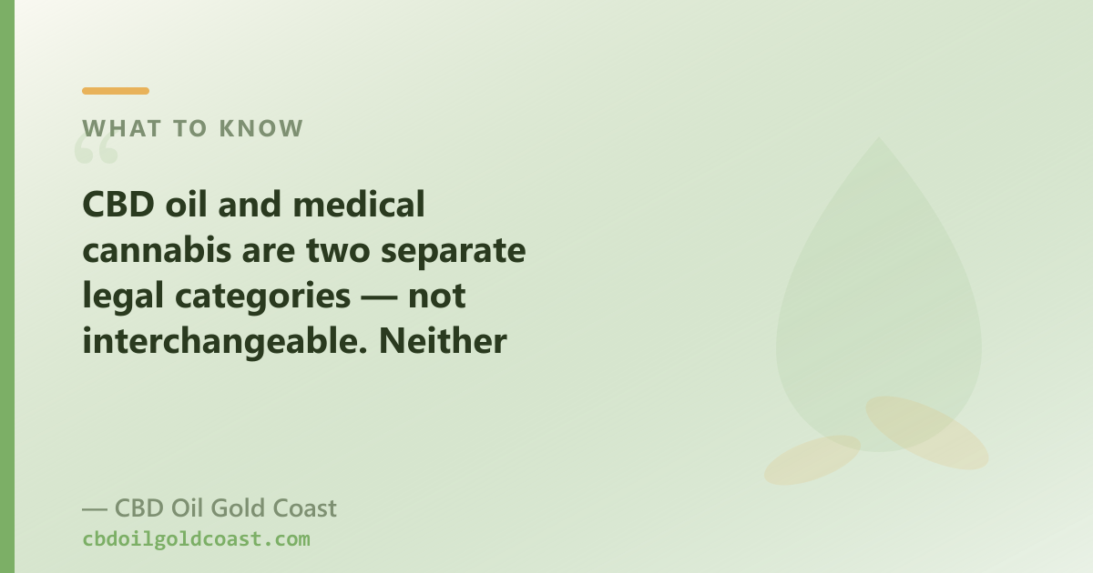CBD oil and medical cannabis: same plant, completely different legal pathways.