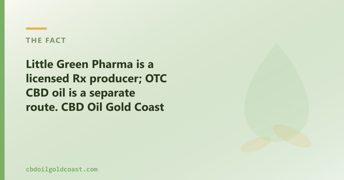 A licensed Rx producer and an OTC CBD oil shop are two different routes, for different needs